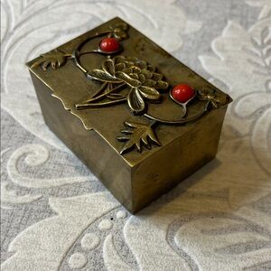 Vintage Brass Stamp or Trinket Box